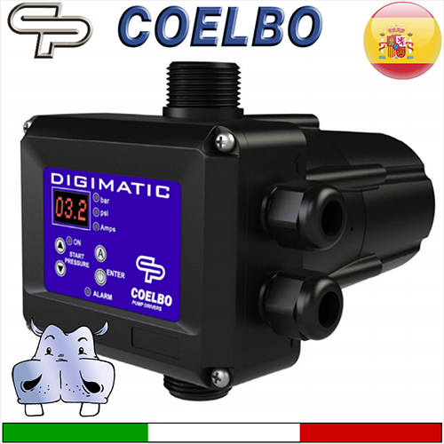 Coelbo Regolatore di pressione Presscontrol salvamotore Digimatic 16A - pressione di  ripartenza pompa regolabile da 0,5Bar a 4Bar - applicabile a pompe max 3Hp