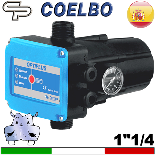 Coelbo Regolatore di pressione Presscontrol Optiplus RM 16A - pressione di  ripartenza pompa regolabile da 1,5Bar a 2,5Bar - applicabile a pompe max 3Hp