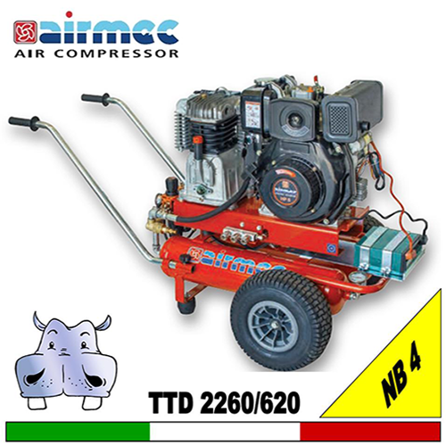Moto compressore a scoppio motore Diesel TTD 2260-620 NB 4 11+11 Airmec  motocompressori