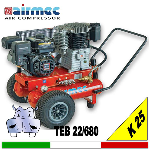 Moto compressore a scoppio motore Benzina TEB  22-680 11+11LT avviamento a strappo