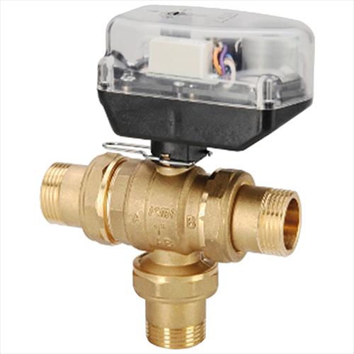Elettrovalvole motorizzate di zona per acqua modello completo di attuatore elettrico con funzionamento a valvola deviatrice, motorizzazioni  230Vac 24Vac 24Vcd - Elettrovalvole per acqua Valvole motorizzate 2