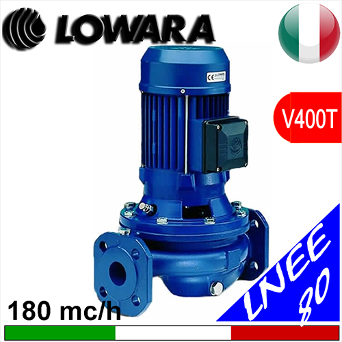 Elettropompa circolatore in-line Lowara LNEE flangiatura PN16 DN80 - alimentazione trifase