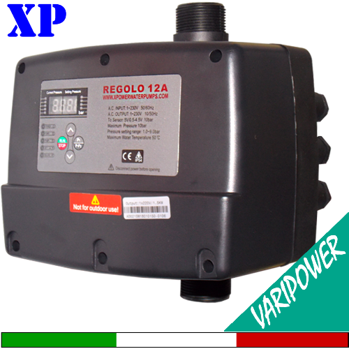 Inverter system Pippohydro Varipower - sistema monofase.monofase per elettropompe pompe sommerse - Alimentazione monofase 230Vac uscita monofase1x230 a frequenza variabile e monofase1x230 a frequenza fissa 2