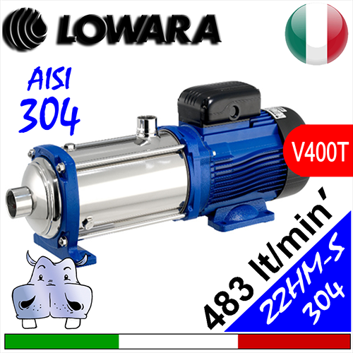 Elettropompa multistadio silenziosa idraulica integrale inox aisi 304 Lowara 22HM-S (T)