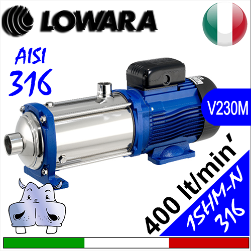 Elettropompa multistadio silenziosa idraulica integrale inox aisi 316 Lowara 15HM-N (M)