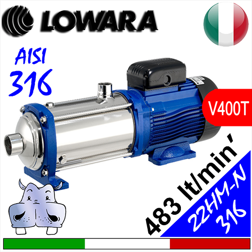 Elettropompa multistadio silenziosa idraulica integrale inox aisi 316 Lowara 22HM-N (T)