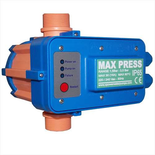 Xpower Regolatore di pressione Presscontrol Maxpress - pressione di  ripartenza pompa regolabile da 1,5Bar a 3,5Bar - applicabile a pompe max 3Hp 2