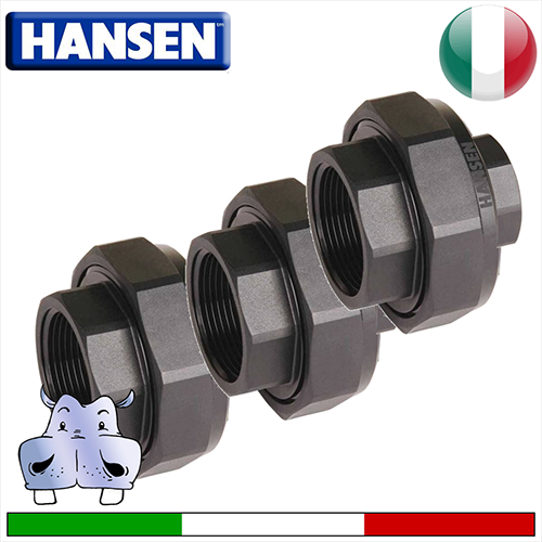 Bocchettone ridotto a 3pz con o-ring  hansen in nylon rinforzato