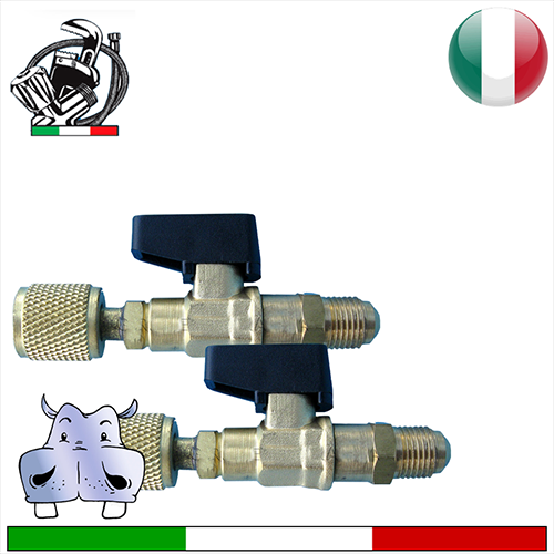 Rubinetto cromato con premi spillo per gas refrigerante 