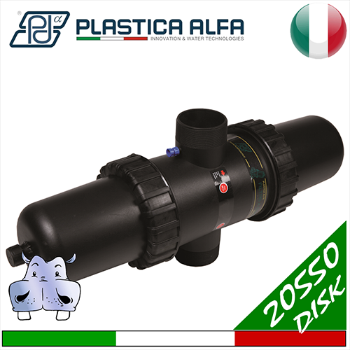 Filtro doppio corpo allungato tipo vortix massa filtrante a dischi