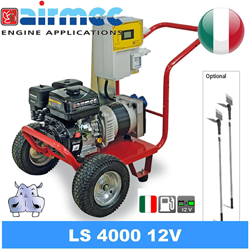 Generatore di corrente Gruppo Elettrogeno a benzina 2 abbacchiatori elettrici, Airmec LS 4000 - 12V 