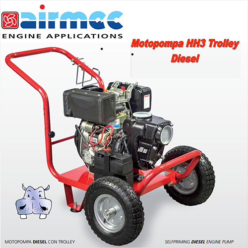 Airmec motopompa Diesel HH 3 Trolley per acque pulite o sporche
