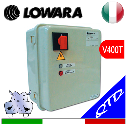 Quadro elettrico Lowara avviatore per elettropompa QTD V400T trifase con protezione magnetotermica