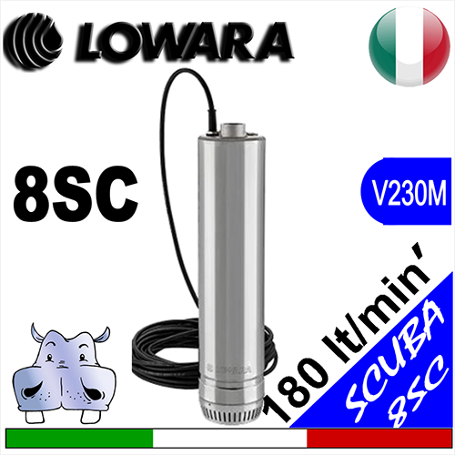 Lowara - Sommersa monoblocco 8SC SG - versione monofase senza galleggiante