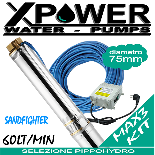 X-POWER - Pompa sommersa a ingombro ridotto MAX3 SANDFIGHTER 4