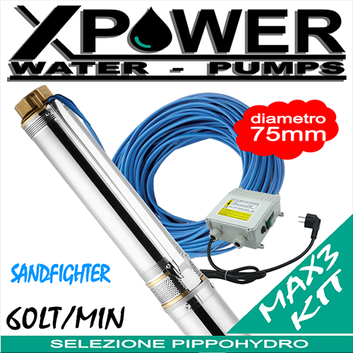 X-POWER - Pompa sommersa a ingombro ridotto MAX3 SANDFIGHTER 2