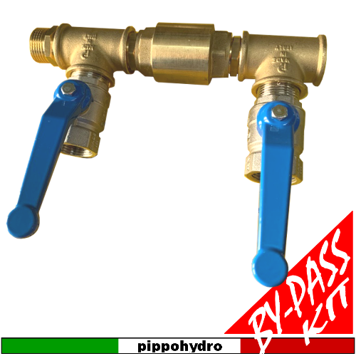 Pippohydro - kit gruppo by-pass acqua diretta e pompa di pressurizzazione idrica da installare sulla tubazione di entrata acqua