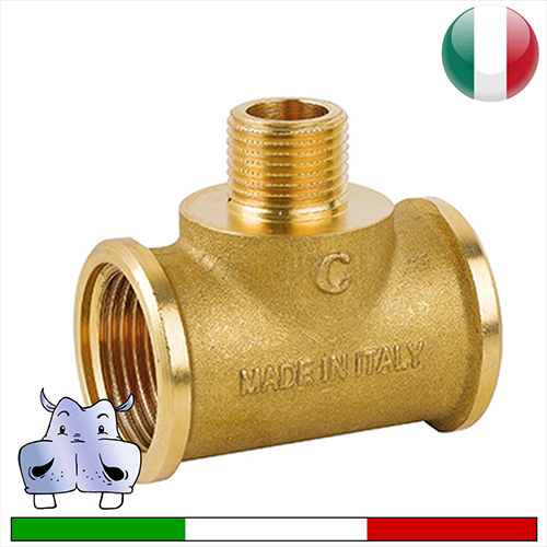 T ridotto al centro FMF in ottone giallo