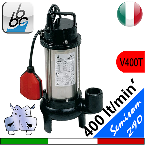 BBC Elettropompa sommersa per fognatura SEMISOM 290 Trifase EX SEMISOM 265