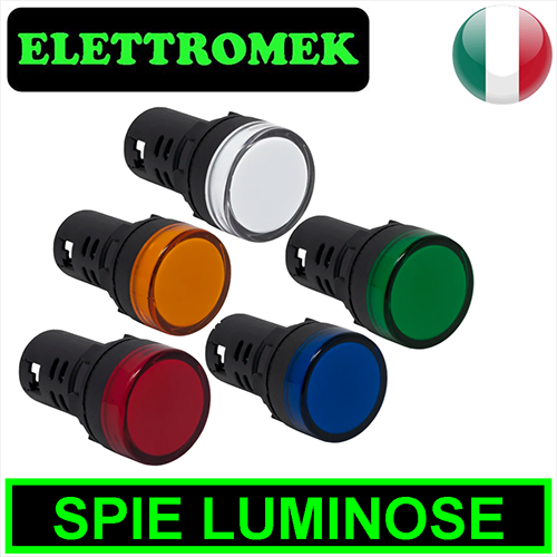 Spie luminose 24 Vac rosso, verde, blu, bianco, giallo