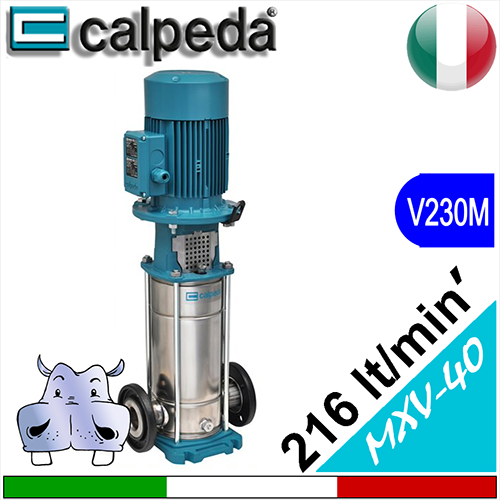 Calpeda Elettropompe multistadio verticali MXV 40-9 Alimentazione elettrica monofase 230Vac