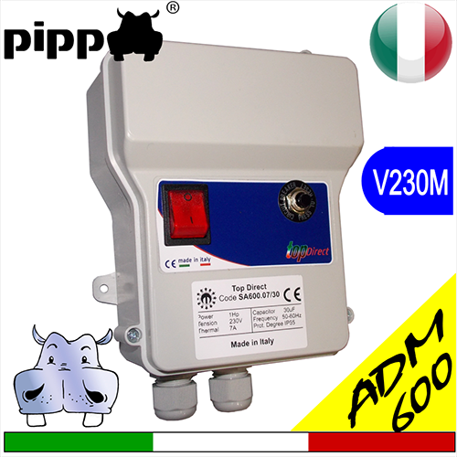 Quadro avviatore per elettropompa DIRECT MOTOR V230M ADM600 monofase completo di condensatore 3