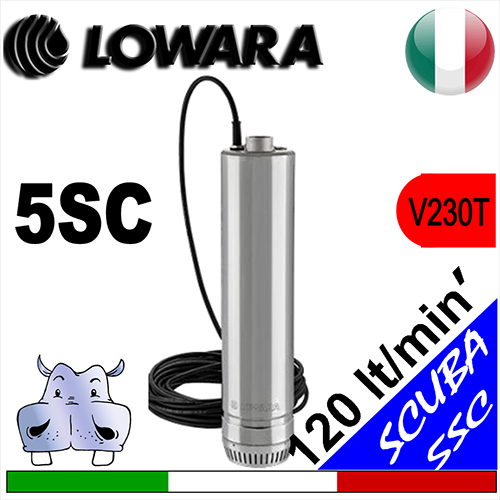 Lowara - Sommersa monoblocco 5SC.230T - versione 230 trifase senza galleggiante