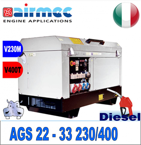 Generatore Gruppo Elettrogeno a diesel AGS33KVA  23KW 23000W avviamento elettrico