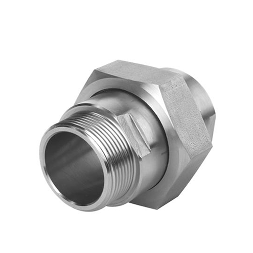 Raccordo bocchettone dritto 3 pz MF in acciaio inox 2