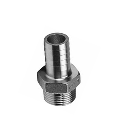 Raccordo Dritto maschio in acciaio inox con portagomma 2