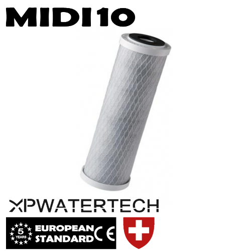 Cartucce di ricambio ai carboni attivi per contenitori filtro acqua serie MIDI 10 2