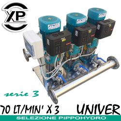 Gruppo di pressurizzazione gemellare a 3 elettropompe ad asse verticale Elettropompe Multistadio Verticali XPWATERTECH 3D UNIVER SERIE 3