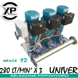 Gruppo di pressurizzazione gemellare a 3 elettropompe ad asse verticale Elettropompe Multistadio Verticali XPWATERTECH 3D UNIVER SERIE 12