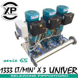 Gruppo di pressurizzazione gemellare a 3 elettropompe ad asse verticale Elettropompe Multistadio Verticali XPWATERTECH 3D UNIVER SERIE 65
