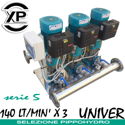 Gruppo di pressurizzazione gemellare a 3 elettropompe ad asse verticale Elettropompe Multistadio Verticali XPWATERTECH 3D UNIVER SERIE 5