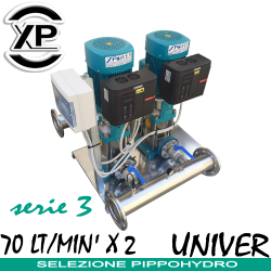 Gruppo di pressurizzazione gemellare a 2 elettropompe ad asse verticale Elettropompe Multistadio Verticali XPWATERTECH 2D UNIVER SERIE 3