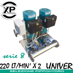 Gruppo di pressurizzazione gemellare a 2 elettropompe ad asse verticale Elettropompe Multistadio Verticali XPWATERTECH 2D UNIVER SERIE 8