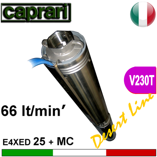 Caprari - Elettropompa sommersa completa E4XPD25+UNIMOTOR 230 Trifase - idonea per inverter MT