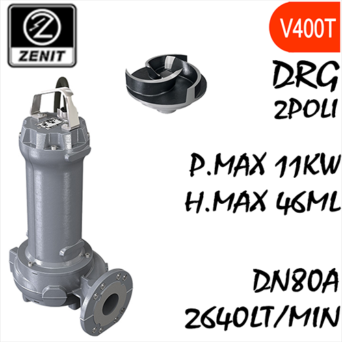 ZENIT - Sommersa  fognature serie Grey DRG mandata orizzontale DN80A alimentazione trifase 2