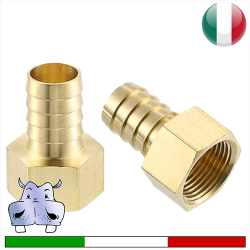 Raccordo Dritto femmina in ottone con portagomma
