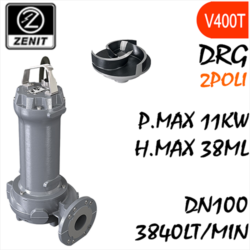 ZENIT - Sommersa  fognature serie Grey DRG mandata orizzontale DN100 alimentazione trifase