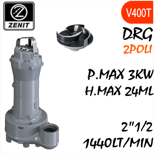 ZENIT - Sommersa  fognature serie Grey DRG mandata verticale filettata alimentazione trifase