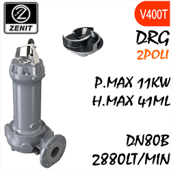 ZENIT - Sommersa  fognature serie Grey DRG mandata orizzontale DN80B alimentazione trifase