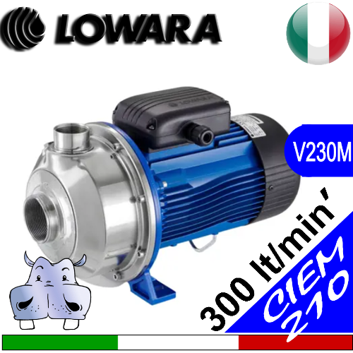 Lowara Elettropompa monogirante inox CIEM210 alimentazione monofase 230Vac