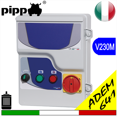 Quadro avviatore per elettropompa, DIRECT MOTOR V230M LEVEL - ADEM 641 monofase, completo di centrale per sonde di livello