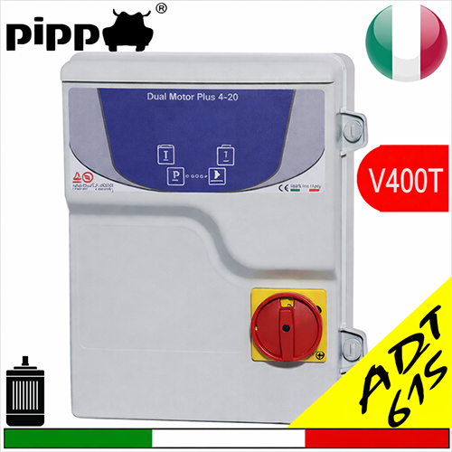 Quadro avviatore per elettropompa LEVEL V400T, protezione amperometrica SA615 trifase completo di centrale per sonde di livello