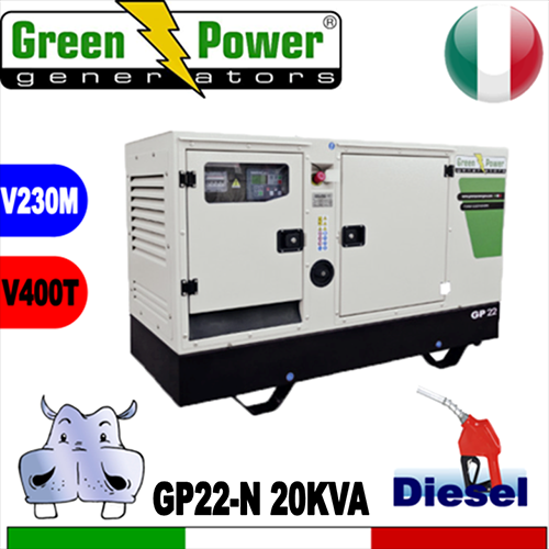 Generatore Gruppo Elettrogeno diesel GP22-N 20KVA Trifase - Silenziato  - avviamento elettrico