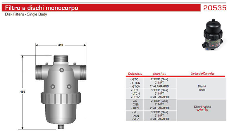 filtro a dischi plastica alfa pippohydro xpower