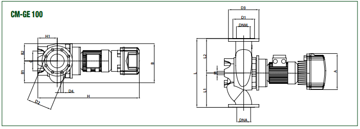 disegno tecnico pompe elettroniche in linea con inverter incorporato regolazione automatica dei giri mediante trasduttore di pressione