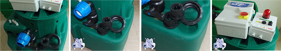 stazione pronta per l installazione dotata di kit minuterie pompe accessori allarmi per convogliare liquami e liquidi fognari acque nere acque reflue grigie meteoriche
